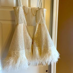 Bronx and Branco cream/white sequins dress.